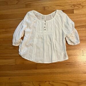 Forever 21 White Peasant Blouse